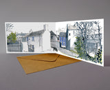 Looking through the backyards, Ballydehob panorama art card